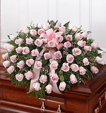 Casket Cover Pink Rose - 00369 