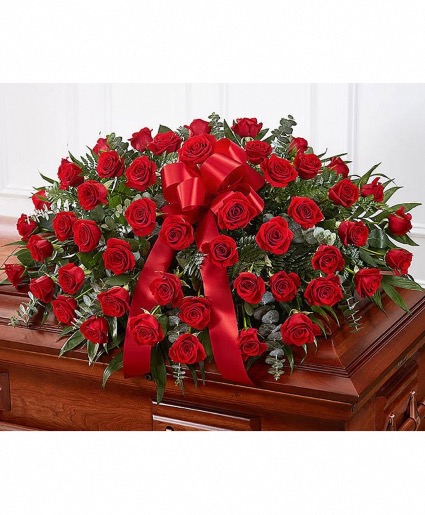 Casket red rose  