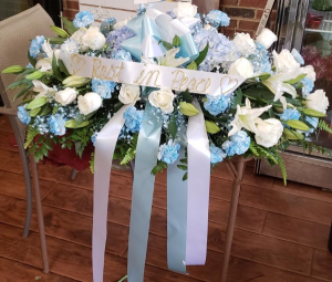 Light Blue Casket Spray  Arrangement  