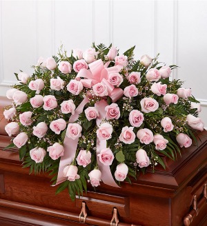 Casket Spray - Pink Roses 