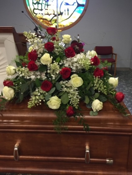 Casket Spray - Reds & Whites Custom