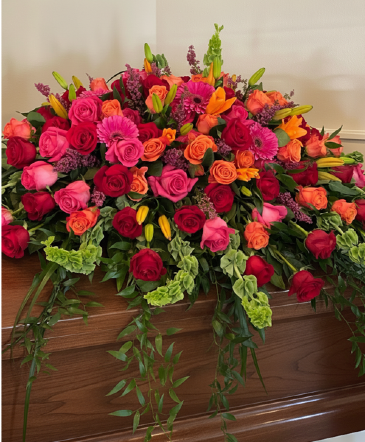 CASKET SPRAY RICH VIBRANT COLORS in Midland, TX | FLOWERLAND