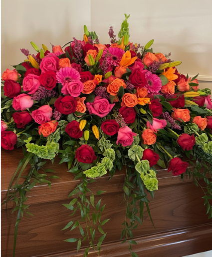 CASKET SPRAY RICH VIBRANT COLORS