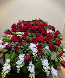 Rose and Carnation Casket Spray (870) 