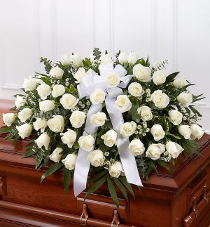 Casket Spray - White Roses 