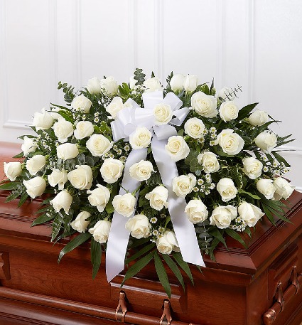 Casket Spray - White Roses 