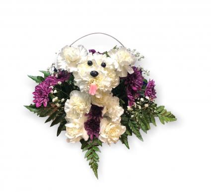 "Casper" Doggy Arrangement Basket Arrangement 