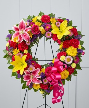Celebration of Life Wreath Standing Spray 