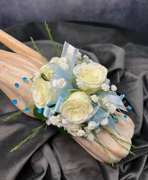 Celestial Blue Wrist Corsage