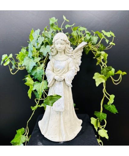 Cement Angel Planter Funeral Flowers