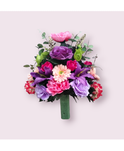 Cemetery Vase Silk Memorial