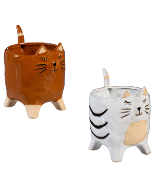 Ceramic Cat Planter 