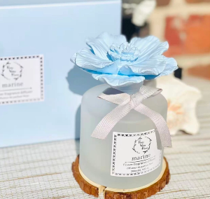 Marine Blue Ceramic Flower Diffuser | Ocean Breeze For The Home