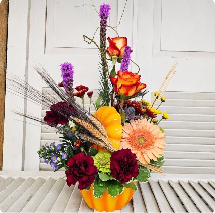 Ceramic Orange Pumpkin  Arrangement 