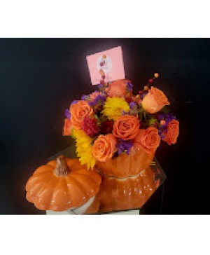 Ceramic Pumpkin arrangement Floral Arrangement