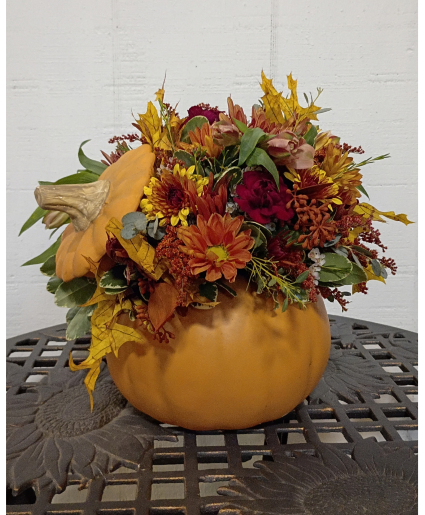 Ceramic Pumpkin Fall Arrangement