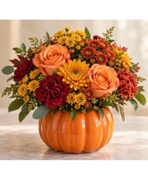 Ceramic pumpkin spice arrangements  