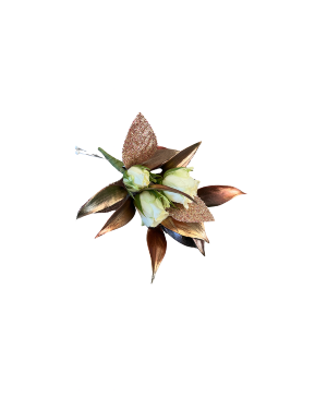 Champagne/Rose Gold White Rose Boutonnierre 