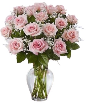 Chantilly Pink Roses Vase Arrangement