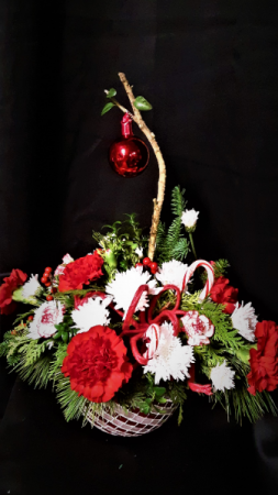 Charlie Bowns Christmas centerpiece arrangement