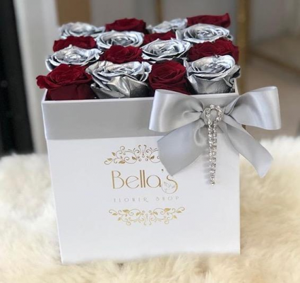 Checker Style- Square Roses In a Box Roses that last a year