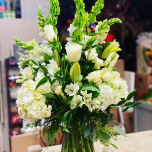 Cherished Memories  All White sympathy arrangements