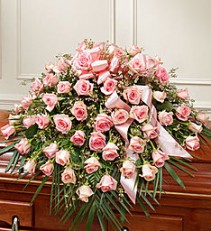 Cherished Memories in Pink Half Casket Cover