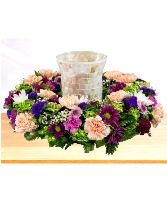 Cherished: Purple, Peach and Green Urn Display