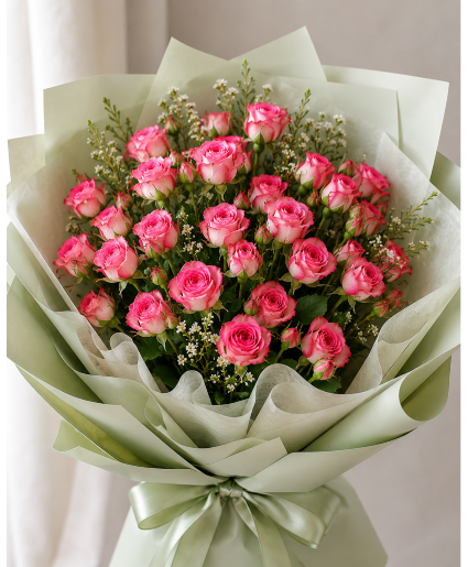 cherry follies spray roses bouquet Hand-tie bouquet 