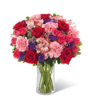 Cherry Red and Pink Vase