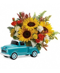 CHEVY PICKUP FLOWER ARRANGEMENT