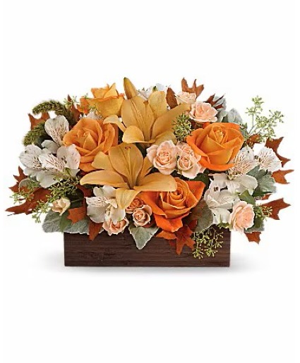 Chic Fall Florals Basket Arrangement