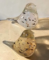 Chickadee Glass Bird Pair -Three by five inch each Gift Set