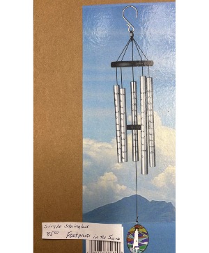 Chimes “Footprints in the Sand” Stainglass  