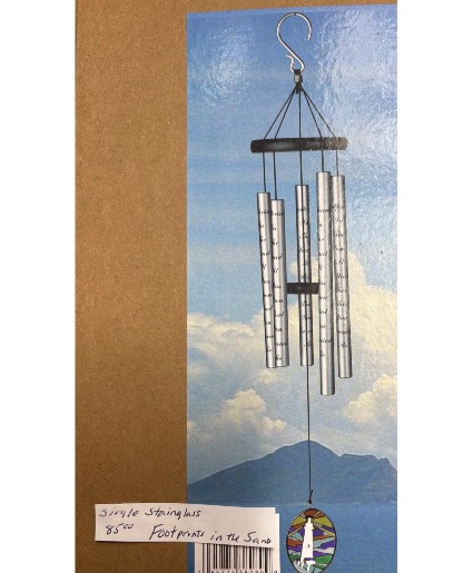 Chimes “Footprints in the Sand” Stainglass  