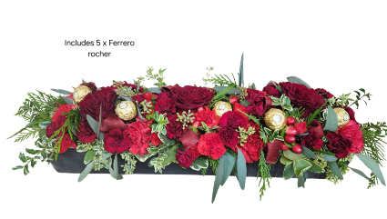 Chocolate and Flowers Container arrangement