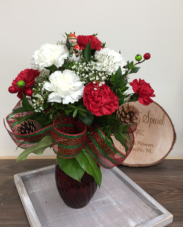 CA9 Christmas carnations Christmas vase