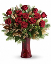Christmas Dozen Red Roses  Fresh Flowers