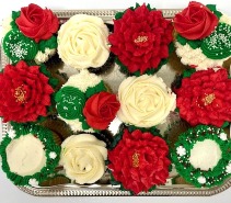 Christmas Flower Cupcakes Fresh from the Bakery