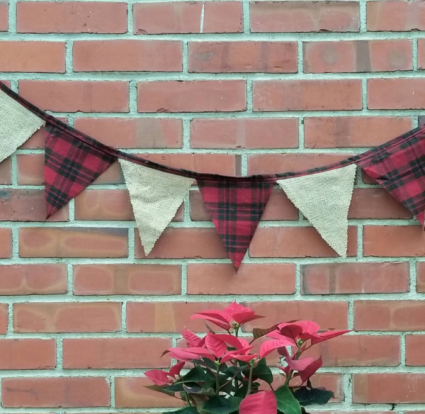 Christmas garlands with flags 
