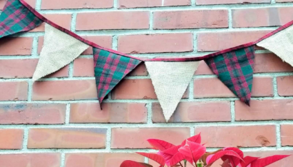 Christmas garlands with flags 