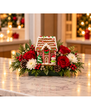 Christmas Gingerbread House Centerpiece Christmas Centerpiece
