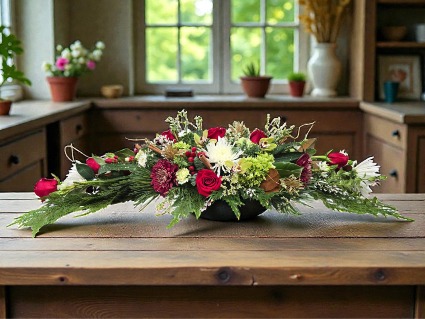 Christmas Granger Long and Low Centerpiece (Special Order)