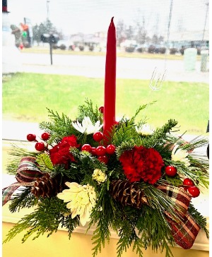 Christmas Greetings  Small Centerpiece Arrangement