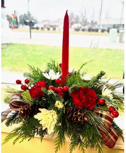Christmas Greetings  Small Centerpiece Arrangement