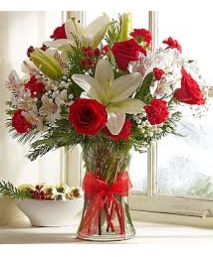 Christmas Love Vase Arrangement  Substitutions Maybe Necessary