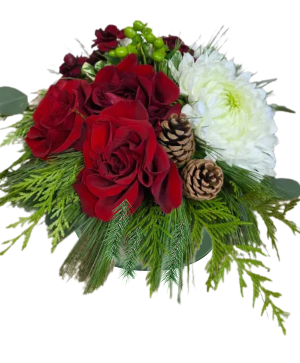 Christmas Red Rose Table Centrepiece.