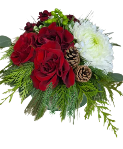 Christmas Red Rose Table Centrepiece.