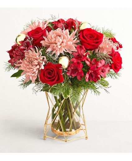 Red and Rose Gold Drum Arrangement