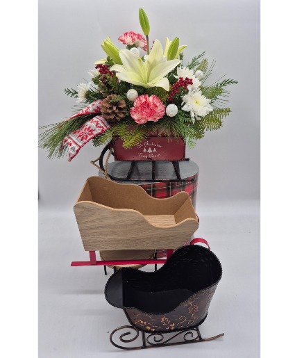 Christmas Sleigh  Floral Bouquet